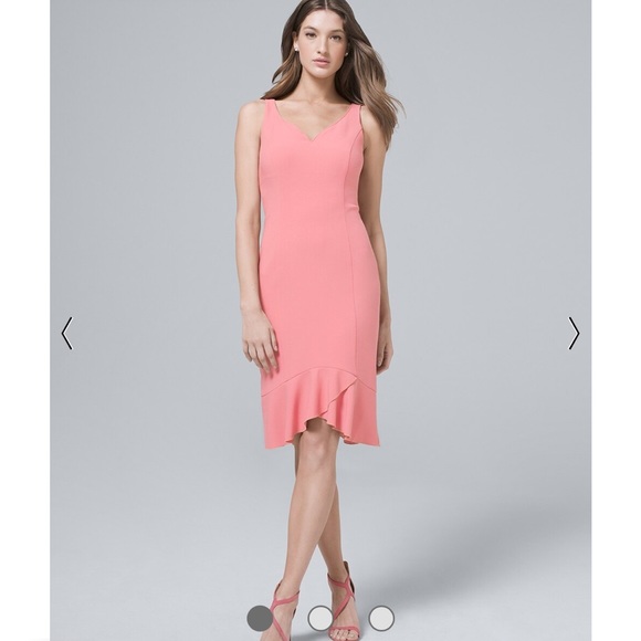 WHBM Body Perfecting Flounce-Hem Sheath Dress - Picture 1 of 4